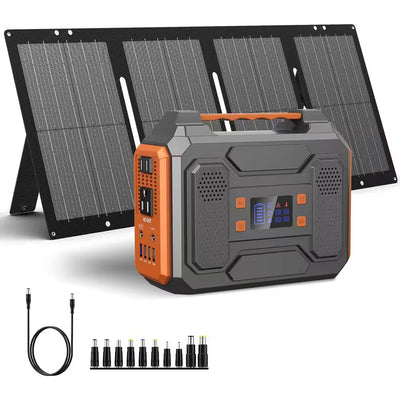 Portable Solar Generator Designed for Off-Grid Independence, 300W Output, 60W Solar Panel, 280Wh Capacity