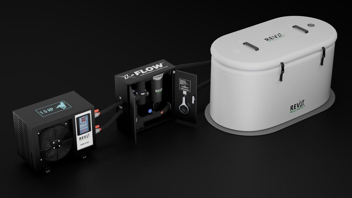 RevX X-FLOW system with chiller and cold plunge tub