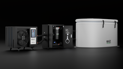 RevX X-FLOW cabinet, chiller and tub side by side