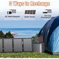 300-Watt Portable Solar Generator W/ Foldable 60-Watt Monocrystalline Solar Panel and 280Wh for Camping, RV, Outdoor Use