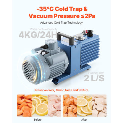 Vacuum Freeze Dryer 4-Layer Fruit Vegetable Freeze Drying Machine W/ Pump White