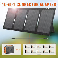 300-Watt Portable Solar Generator W/ Foldable 60-Watt Monocrystalline Solar Panel and 280Wh for Camping, RV, Outdoor Use