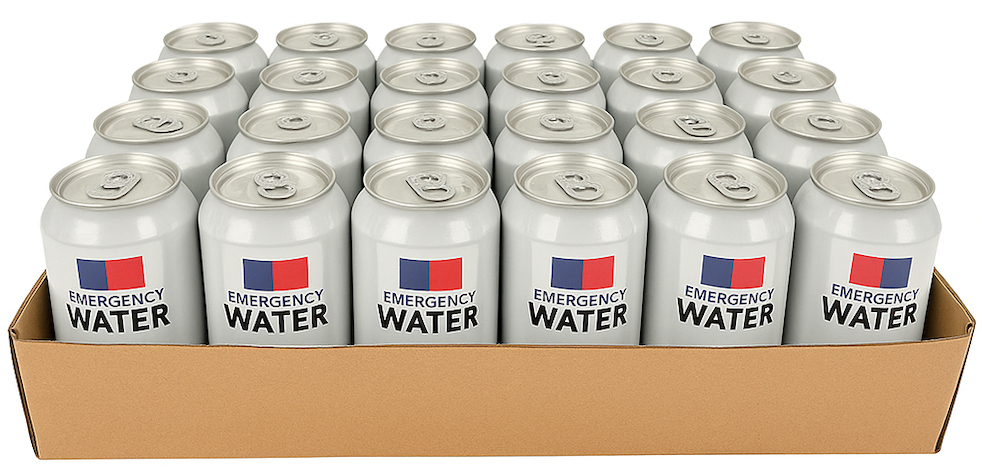 Simpler Life canned drinking water, 24-can tray