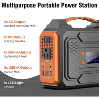 300-Watt Portable Solar Generator W/ Foldable 60-Watt Monocrystalline Solar Panel and 280Wh for Camping, RV, Outdoor Use