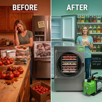 7-Tray X-Large Stainless Steel Home Pro Freeze Dryer with Xl Premier Pump — Before & After
