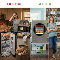 Home Freeze Dryer Built for Large Batches, 7-Tray Stainless Steel, 2000W Power, XL Premier Pump — Before & After