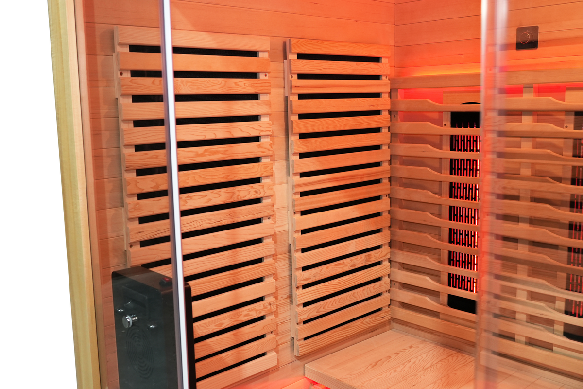 Blisspod Venetian RED sauna corner heater panels