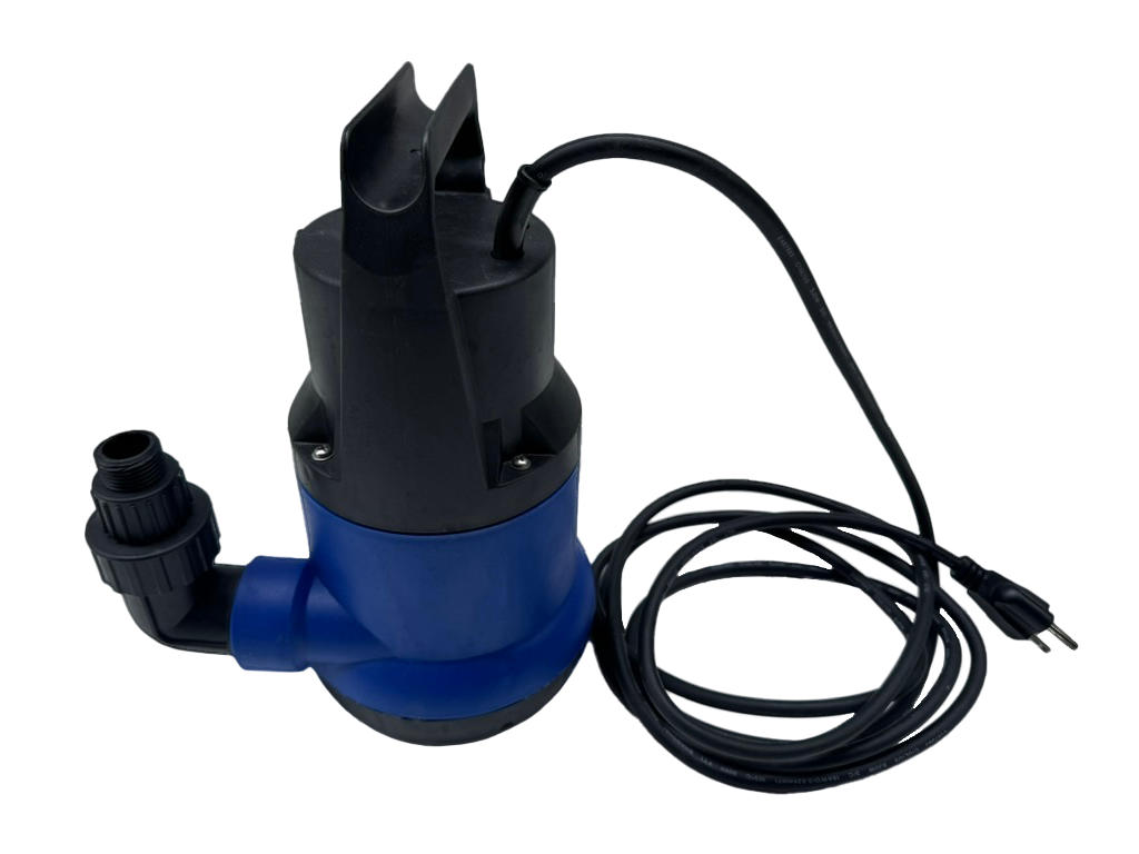 RevX cold plunge drain pump, side view