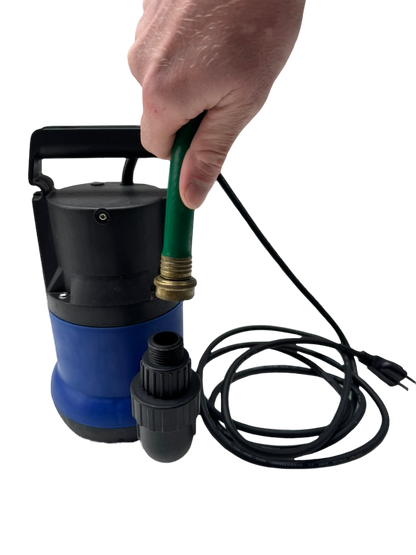 Attaching a garden hose to the RevX cold plunge drain pump
