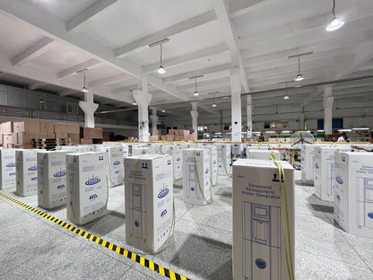 DewStand atmospheric water generator inventory in the warehouse