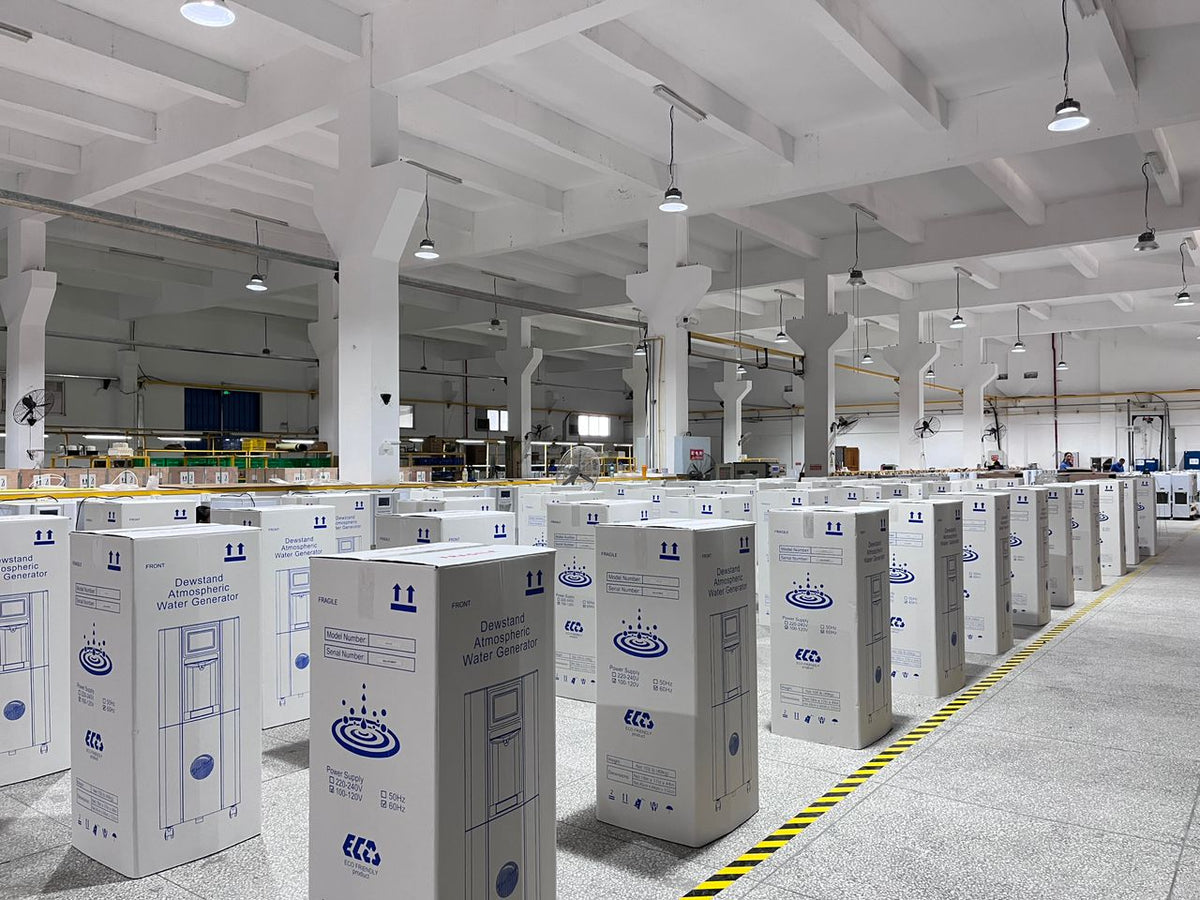 DewStand atmospheric water generators in the warehouse