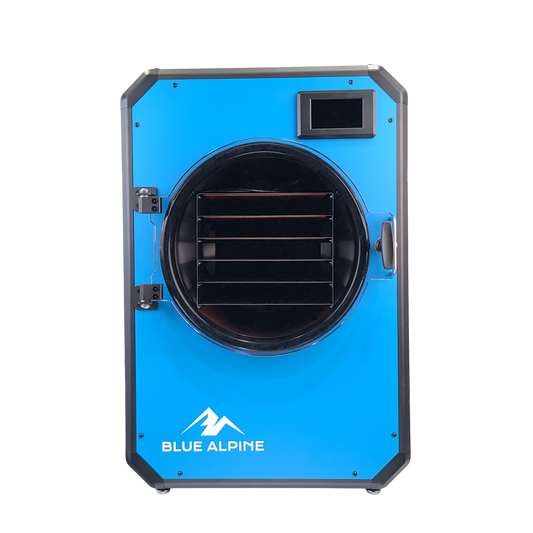 Blue Alpine Medium Elite home freeze dryer in blue, front view