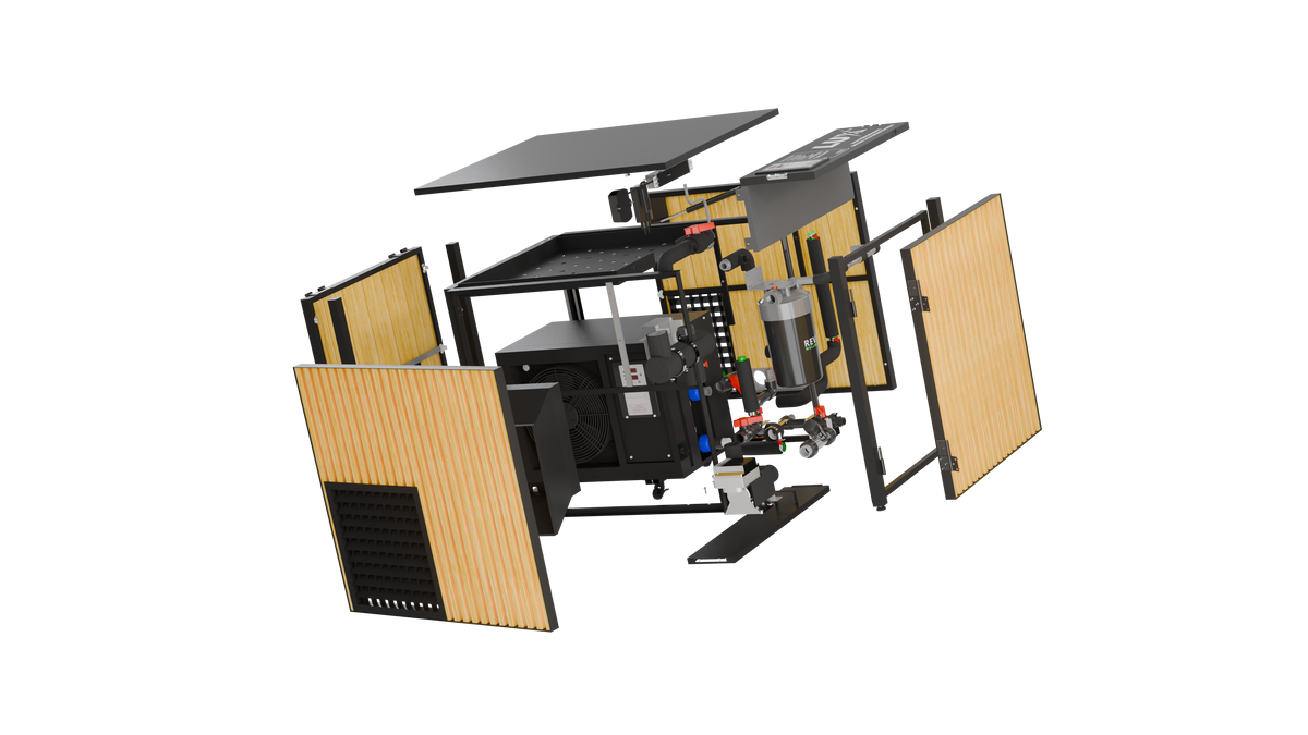 RevX LUX chiller cabinet exploded view