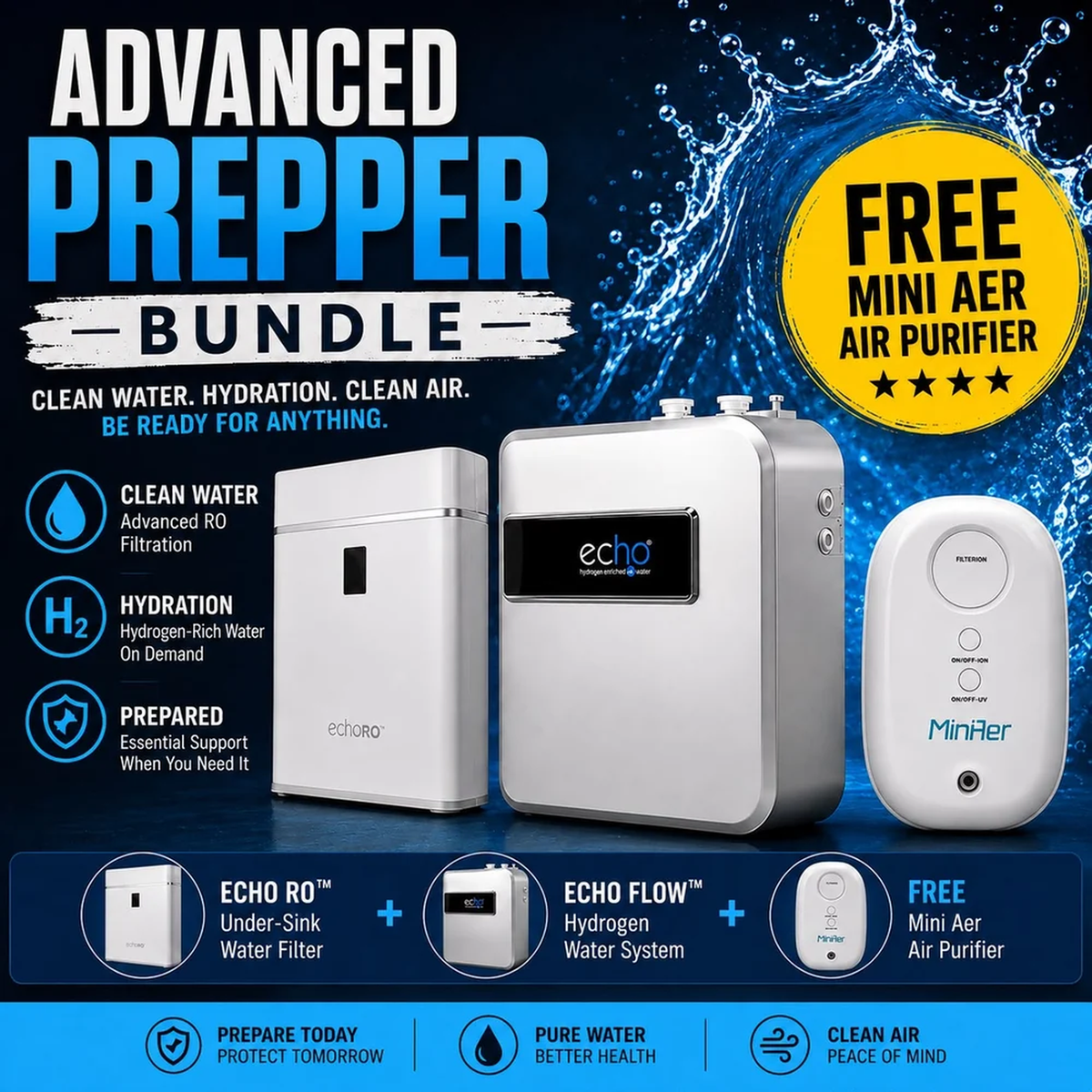 Echo Water Advanced Preparedness Bundle contents infographic