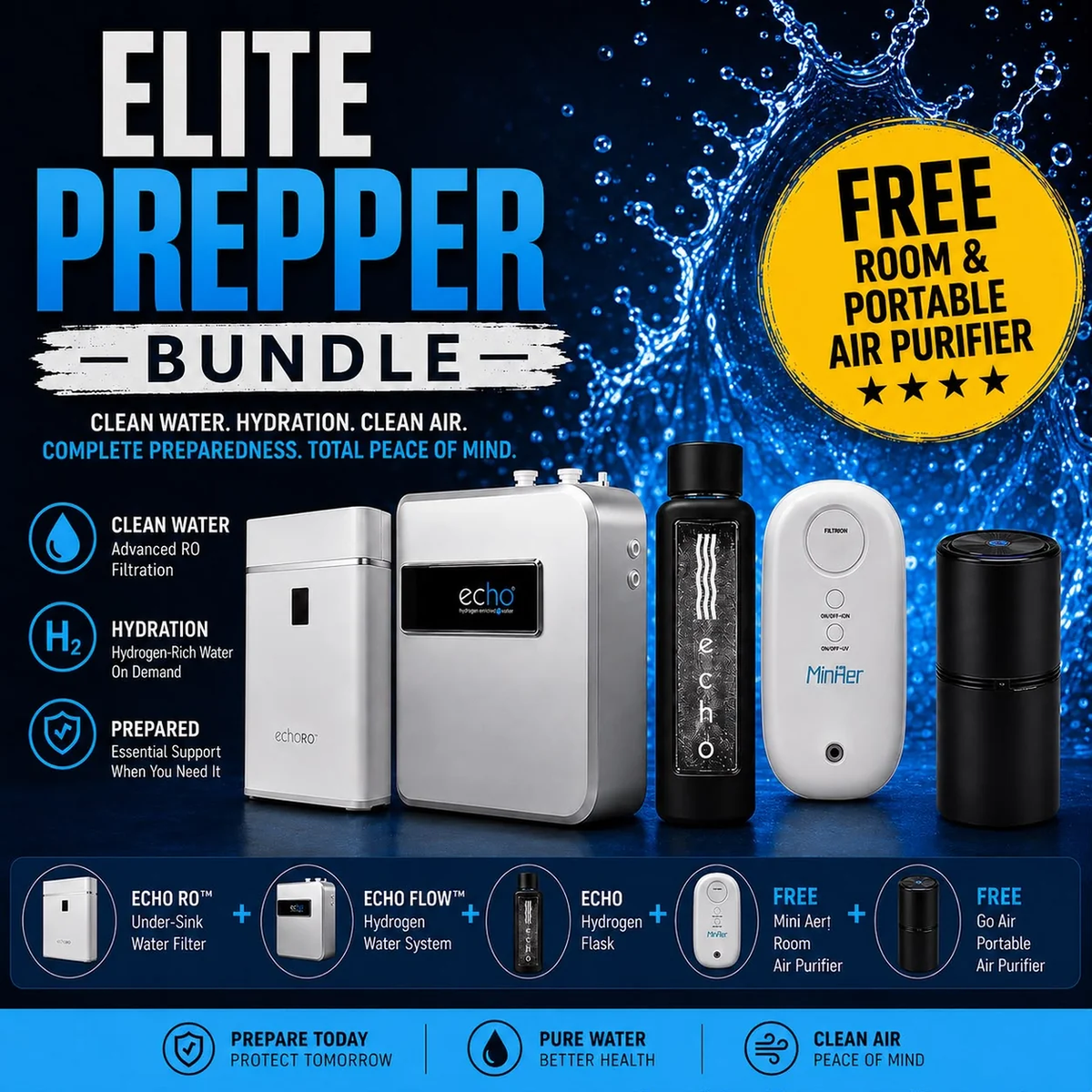 Echo Water Elite Preparedness Bundle contents infographic