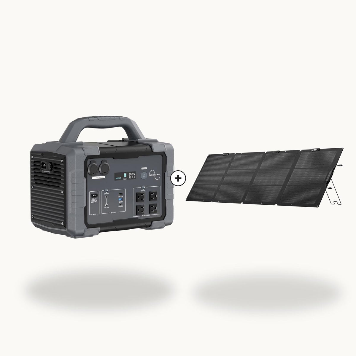 Charge Loop Kit with 1800W portable power station and EcoFlow 220W foldable solar panel
