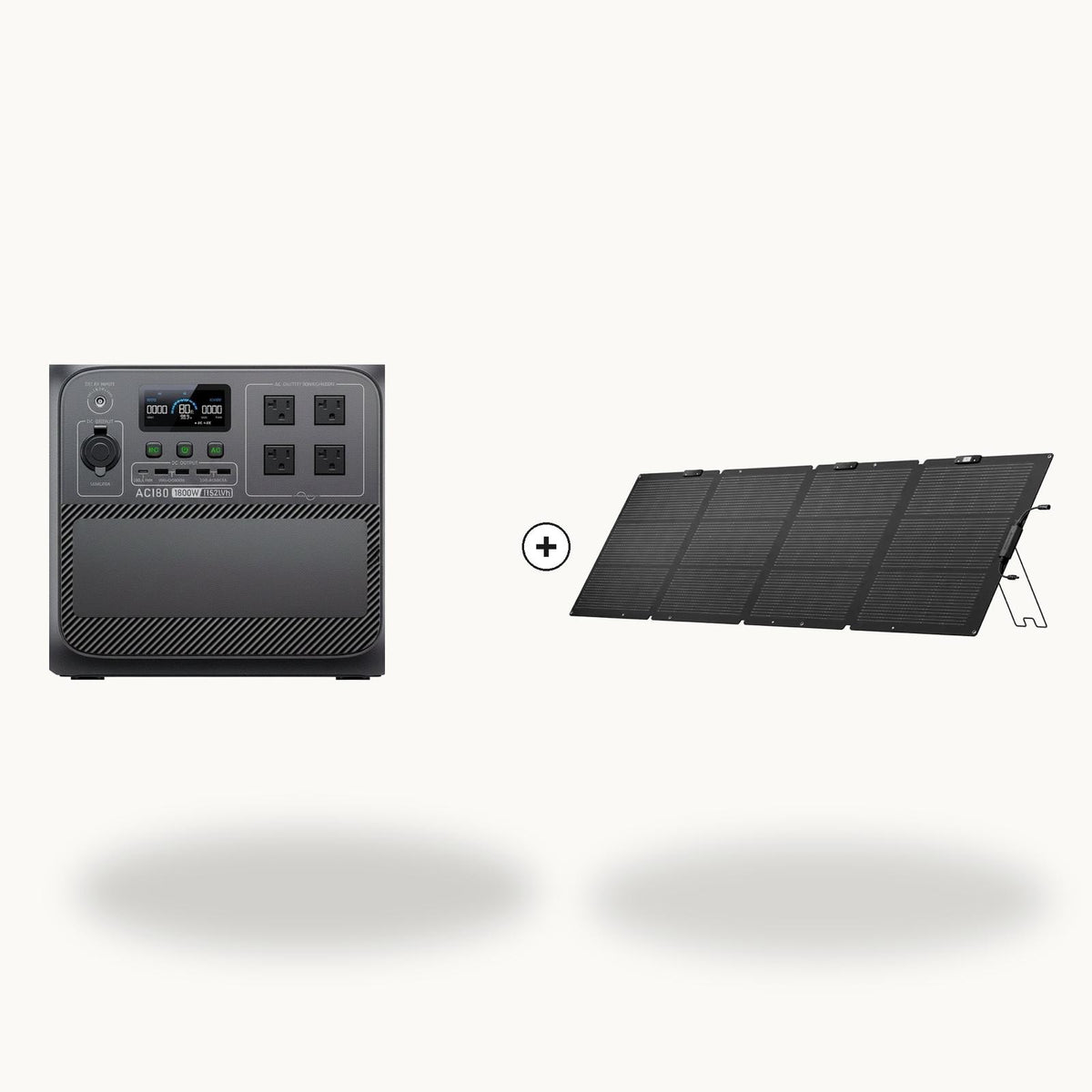 Charge Loop Kit with Bluetti AC180 power station and EcoFlow 220W foldable solar panel
