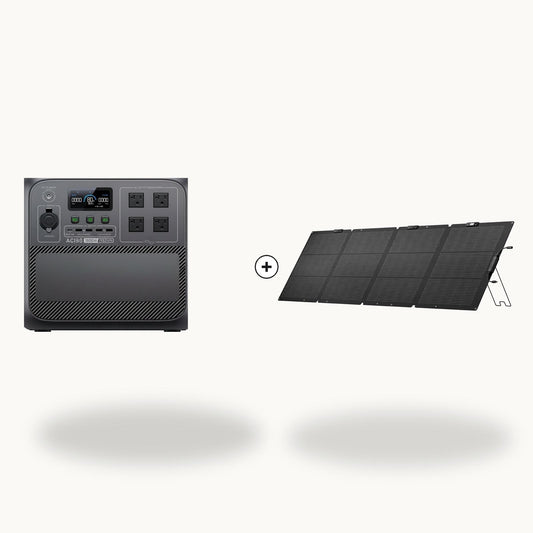 Charge Loop Kit with Bluetti AC180 power station and EcoFlow 220W foldable solar panel