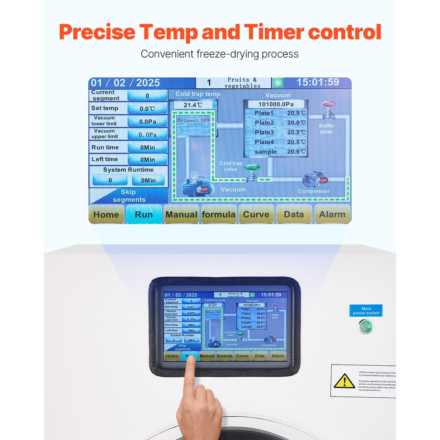 Vacuum Freeze Dryer 4-Layer Fruit Vegetable Freeze Drying Machine W/ Pump White