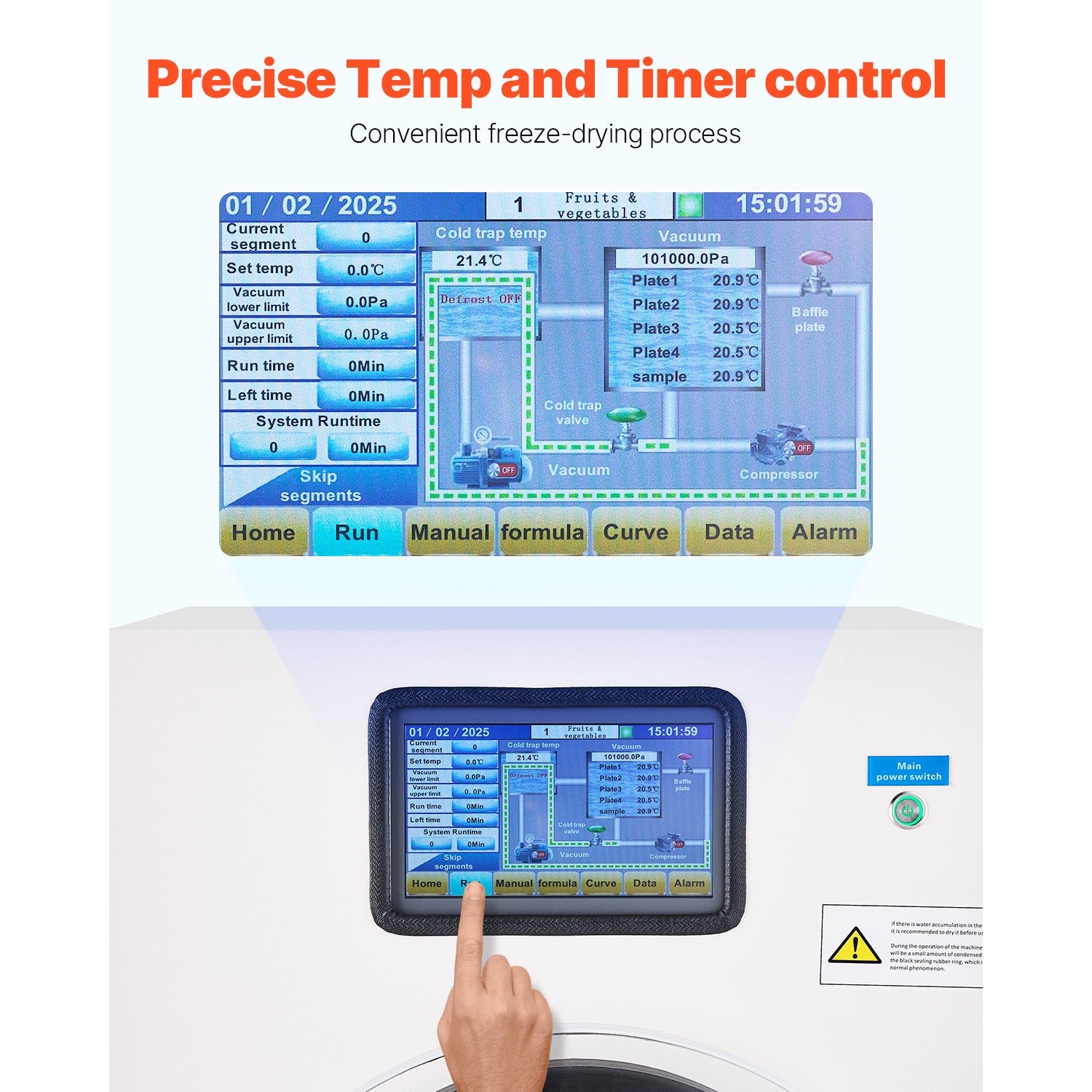Vacuum Freeze Dryer 4-Layer Fruit Vegetable Freeze Drying Machine W/ Pump White