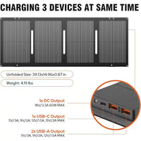 300-Watt Portable Solar Generator W/ Foldable 60-Watt Monocrystalline Solar Panel and 280Wh for Camping, RV, Outdoor Use