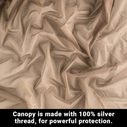 SYB Faraday canopy silver thread fabric close-up