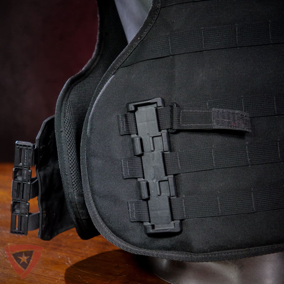 Citizen Armor SHTF vest quick-release side buckle close-up