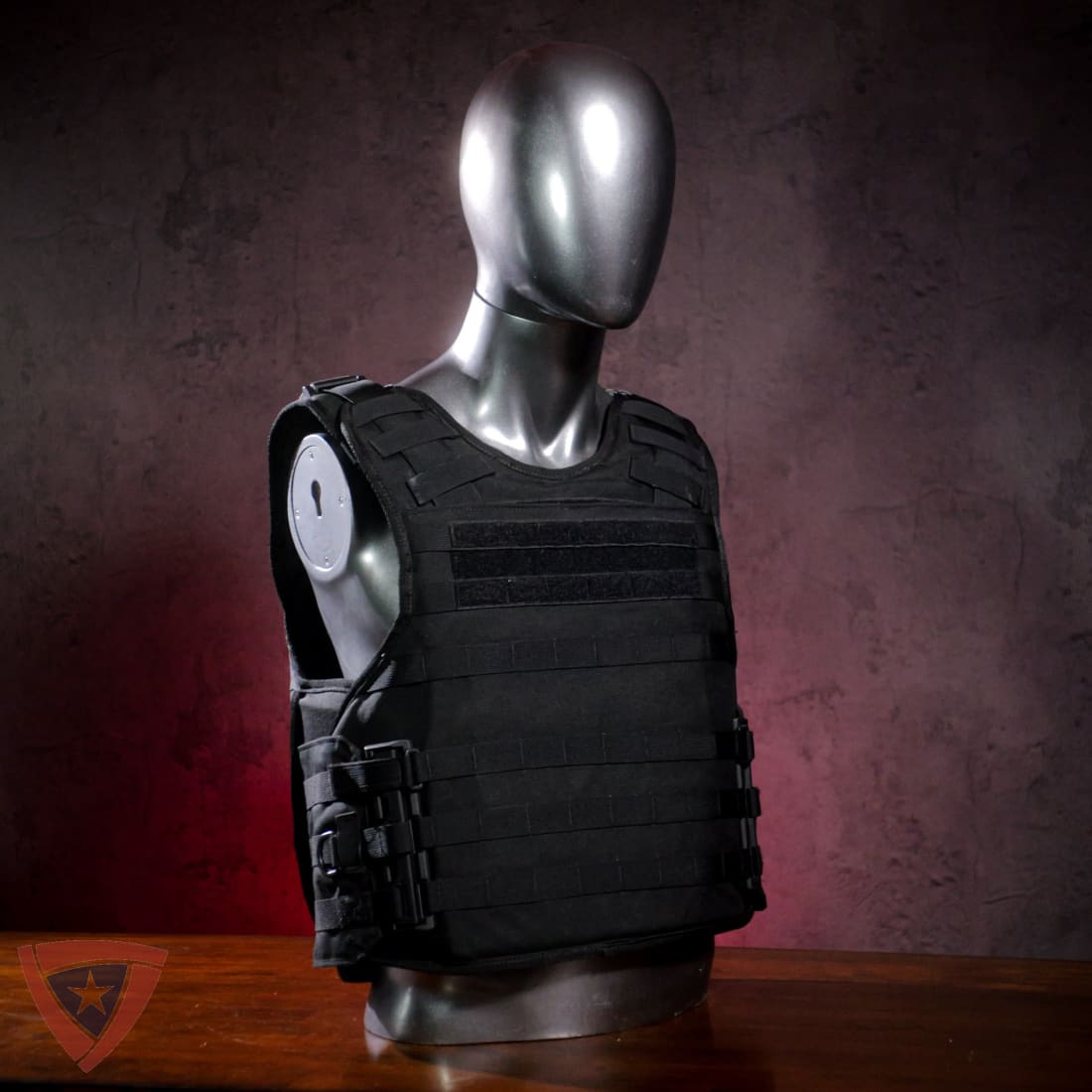 Citizen Armor SHTF tactical vest on a mannequin, side view