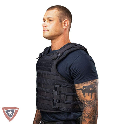 Man wearing the Citizen Armor SHTF tactical vest, side view