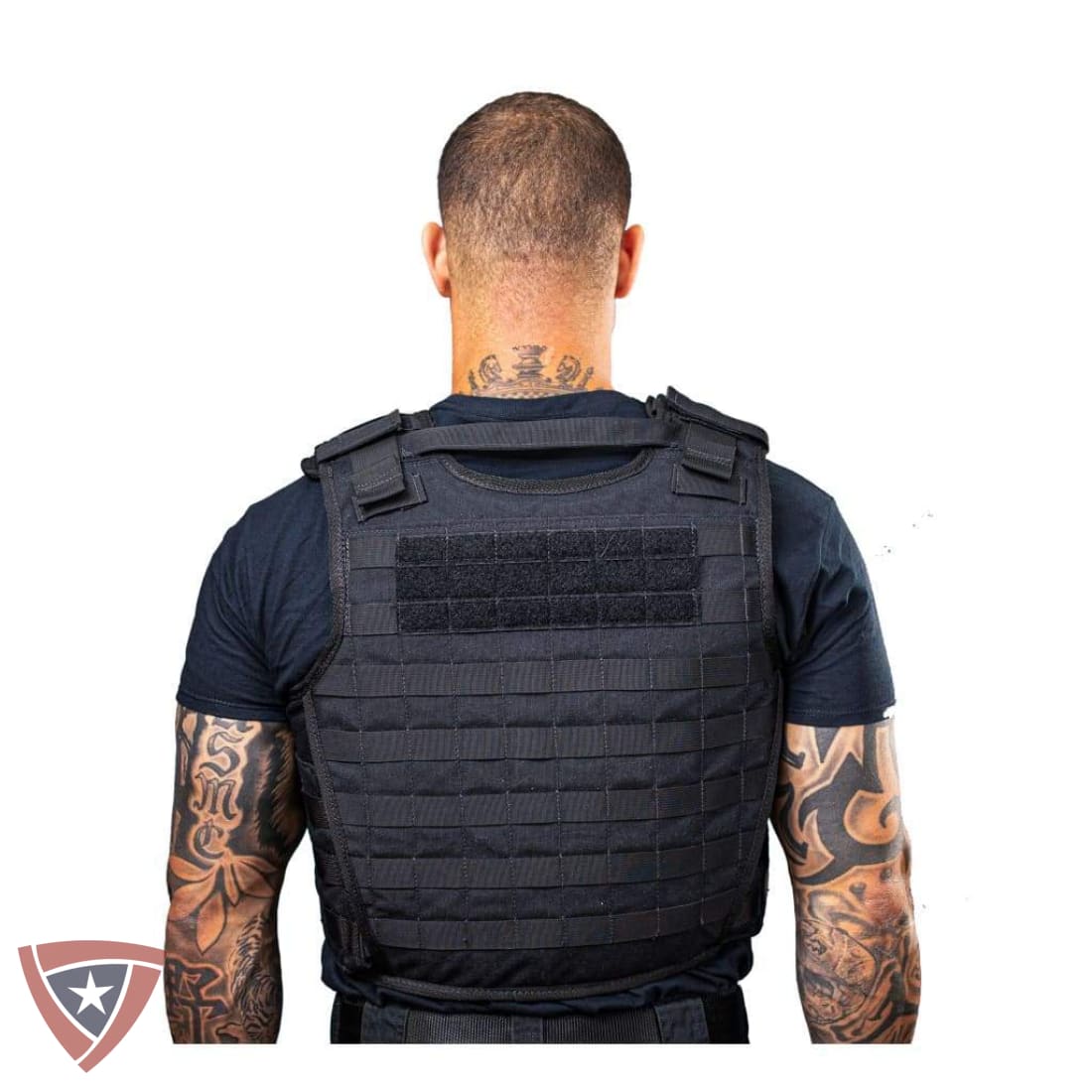 Man wearing the Citizen Armor SHTF tactical vest, back view