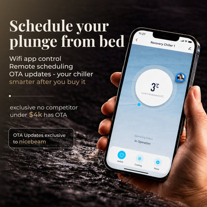 Nicebeam Cryo Pro XXL Wi-Fi app control on a smartphone