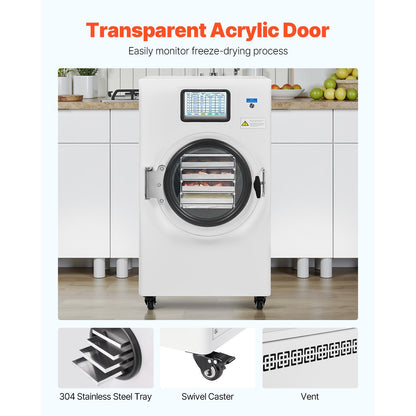 Vacuum Freeze Dryer 4-Layer Fruit Vegetable Freeze Drying Machine W/ Pump White