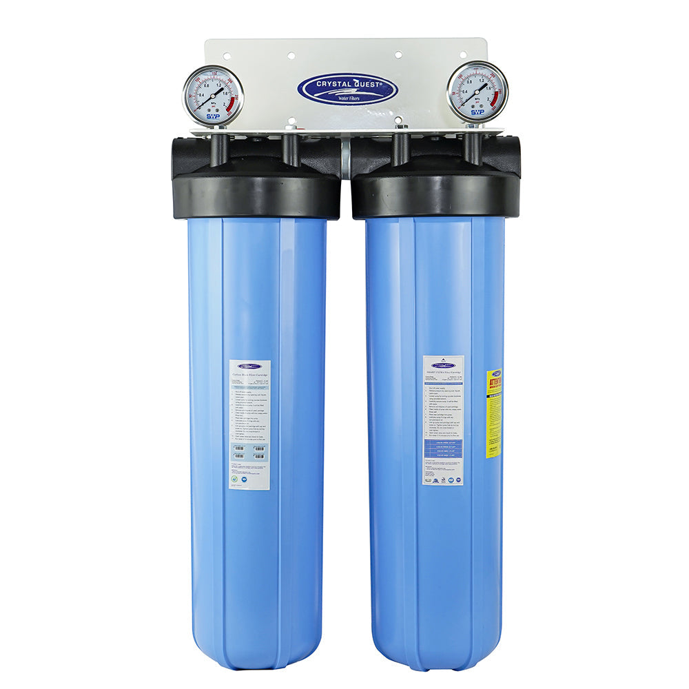 Crystal Quest Big Blue SMART whole house filter, dual housings