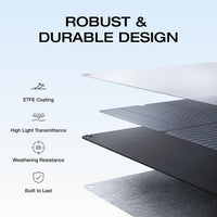 EF ECOFLOW 220 Watt Portable Solar Panel, IP68 Waterproof | 25% High Conversion Efficiency N-Type Solar Cell, Nextgen Foldable Solar Panel with Adjustable Kickstand for Camping RV