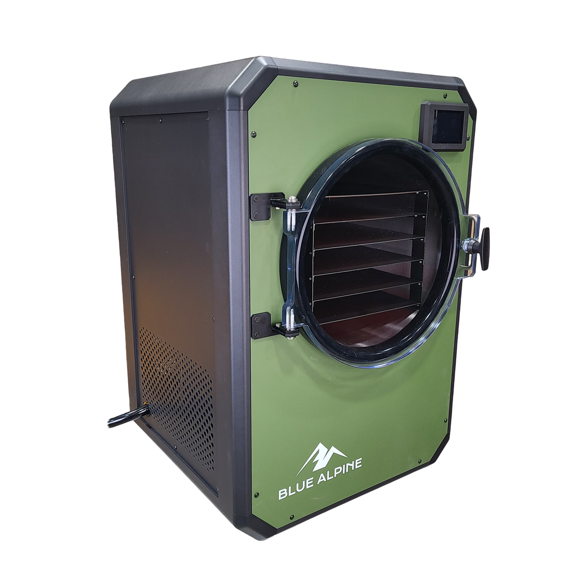 Blue Alpine Medium Elite freeze dryer in green, angled view