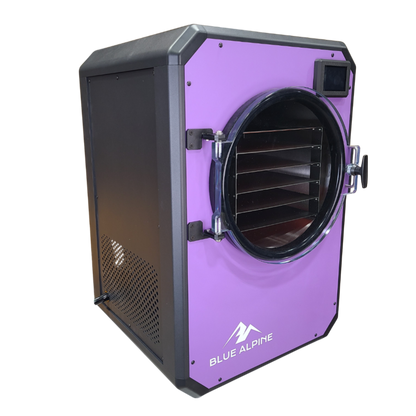 Blue Alpine Medium Elite freeze dryer in purple, angled view