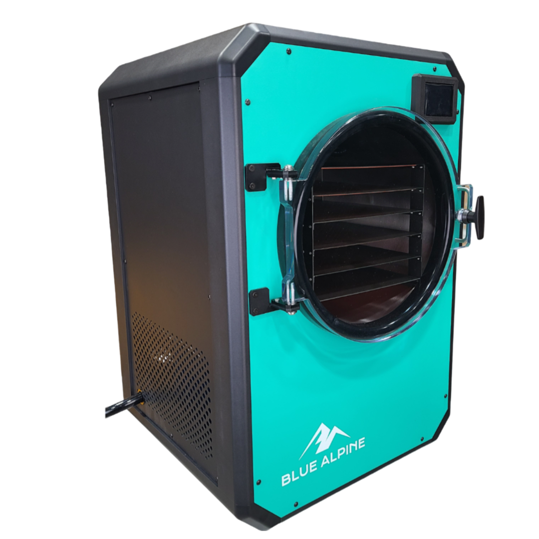 Blue Alpine Medium Elite freeze dryer in teal, angled view