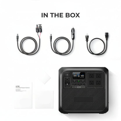 Solar Generator AC180 with 100W Solar Panel Included, 1152Wh Portable Power Station W/ 4 1800W (2700W Surge) AC Outlets, Lifepo4 Emergency Power for Camping, Off-Grid, Power Outage — product view 3