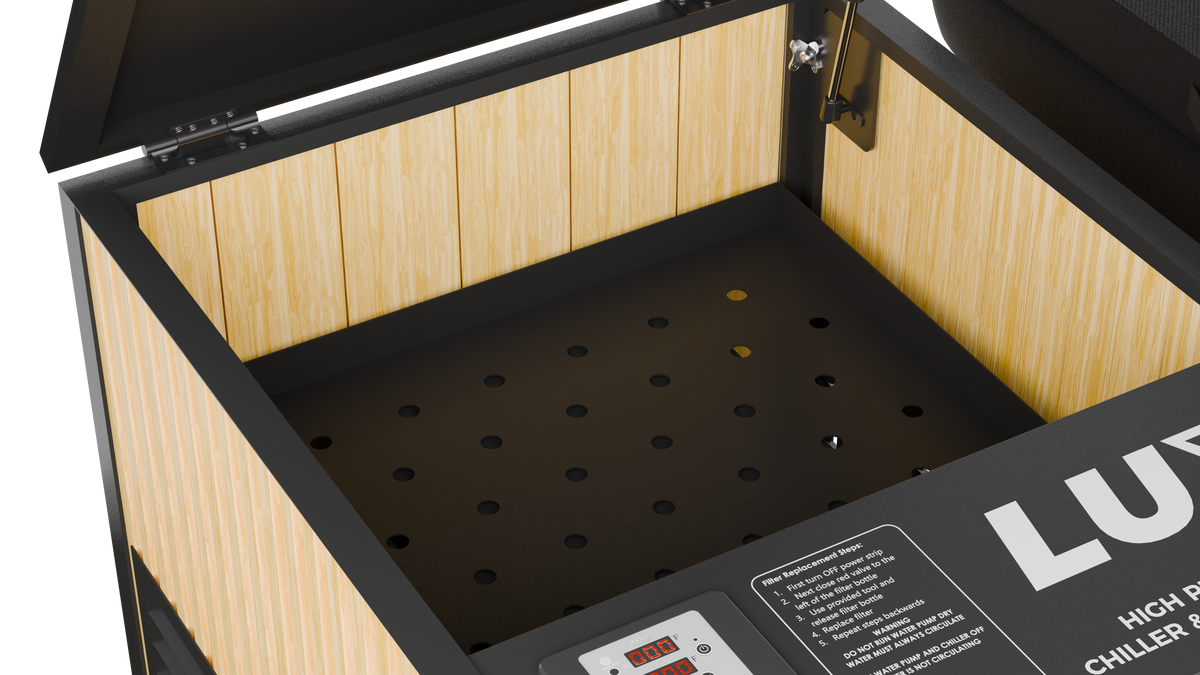 RevX Acrylic X Tub interior close-up with LUX branding