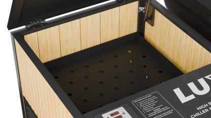 RevX Acrylic X Tub interior close-up with LUX branding