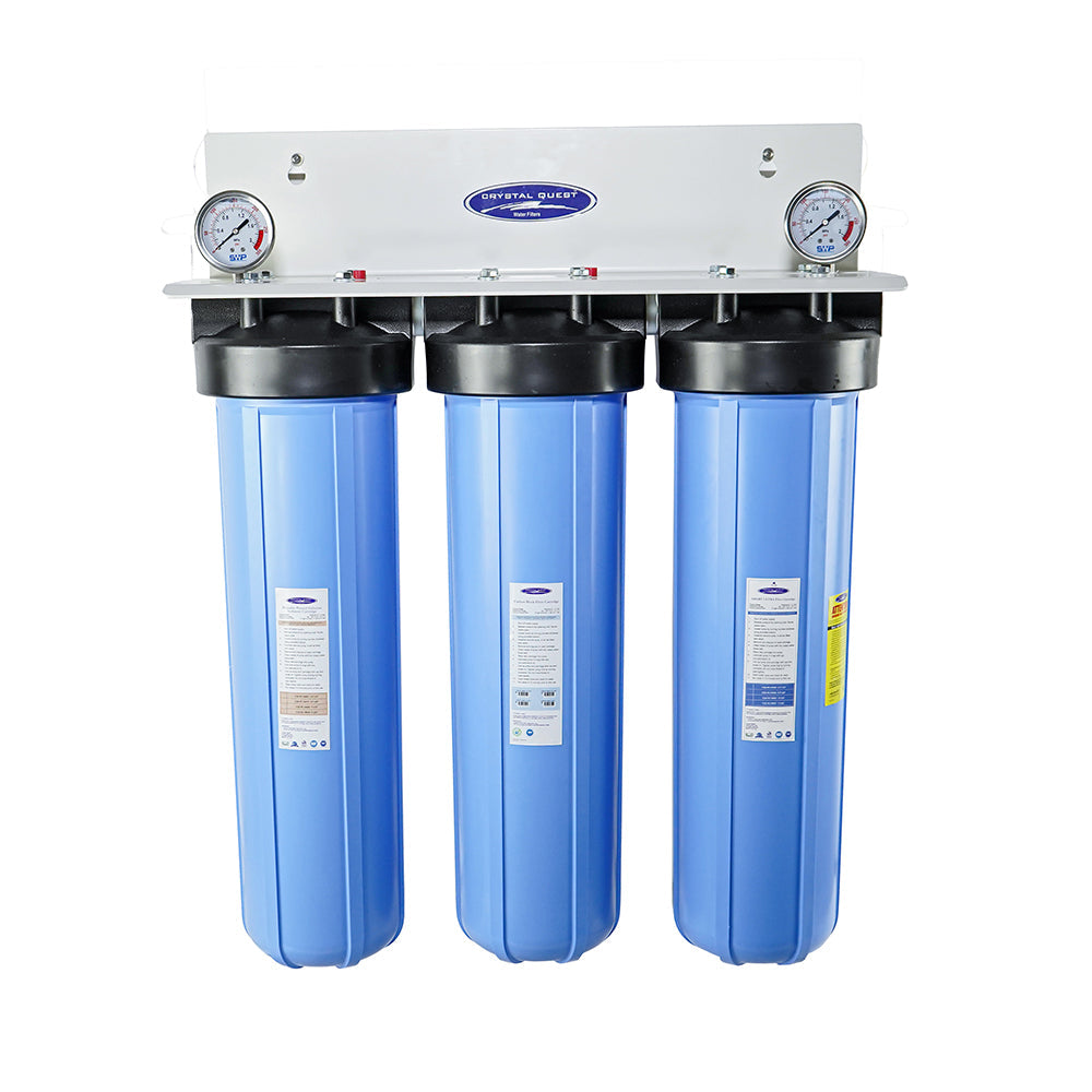 Crystal Quest Big Blue SMART whole house filter, triple housings