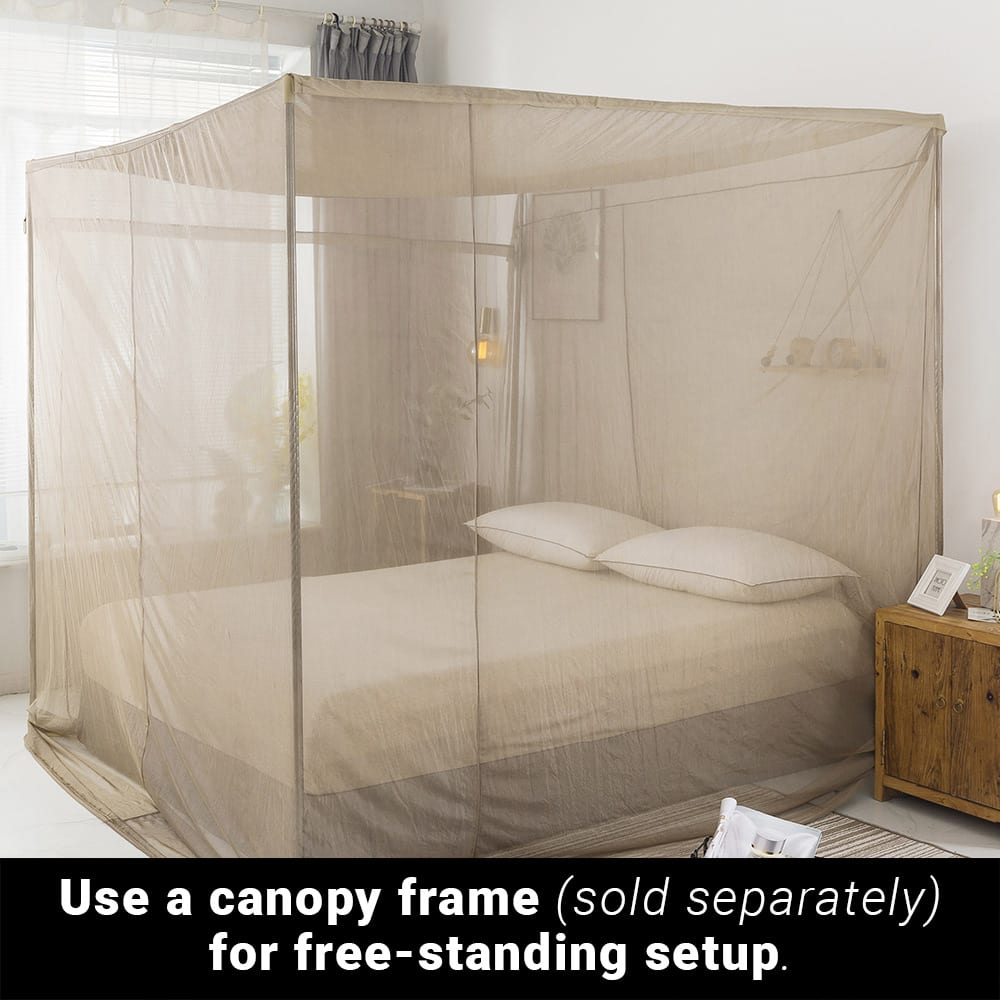 SYB Faraday bed canopy on a free-standing canopy frame